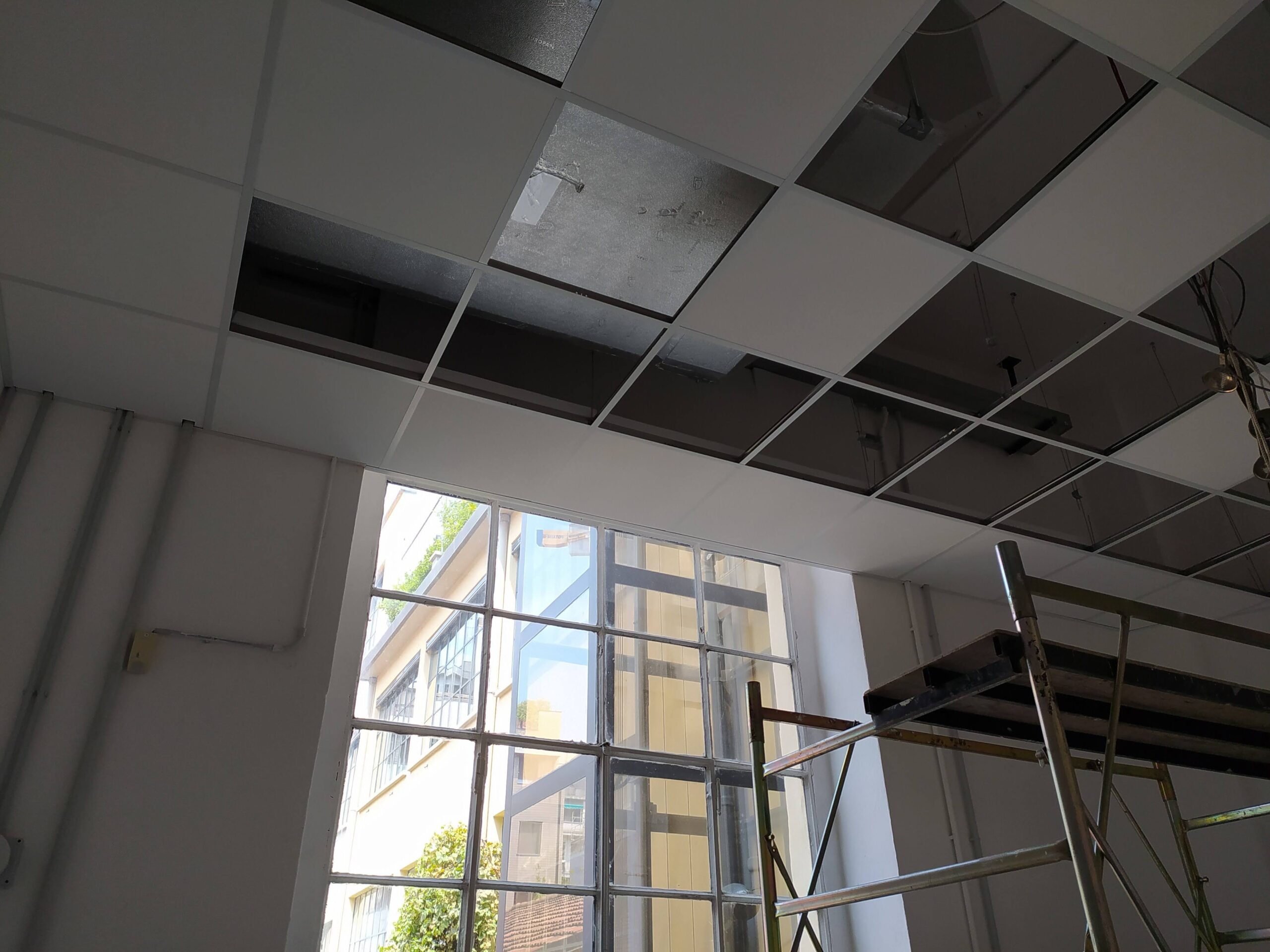 Controsoffitto fonoisolante, struttura, pannelli squadratura2