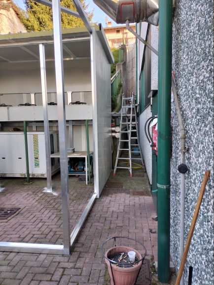 Schermatura acustica, montaggio struttura, b