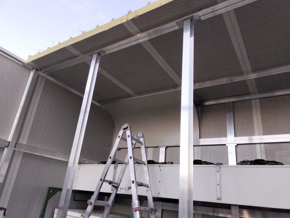 Schermatura acustica, montaggio struttura, pannelli e deviatore aria,3