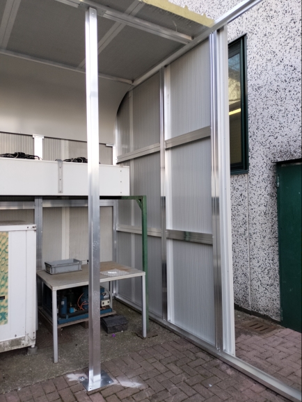 Schermatura acustica, montaggio struttura, pannelli viste interne 3