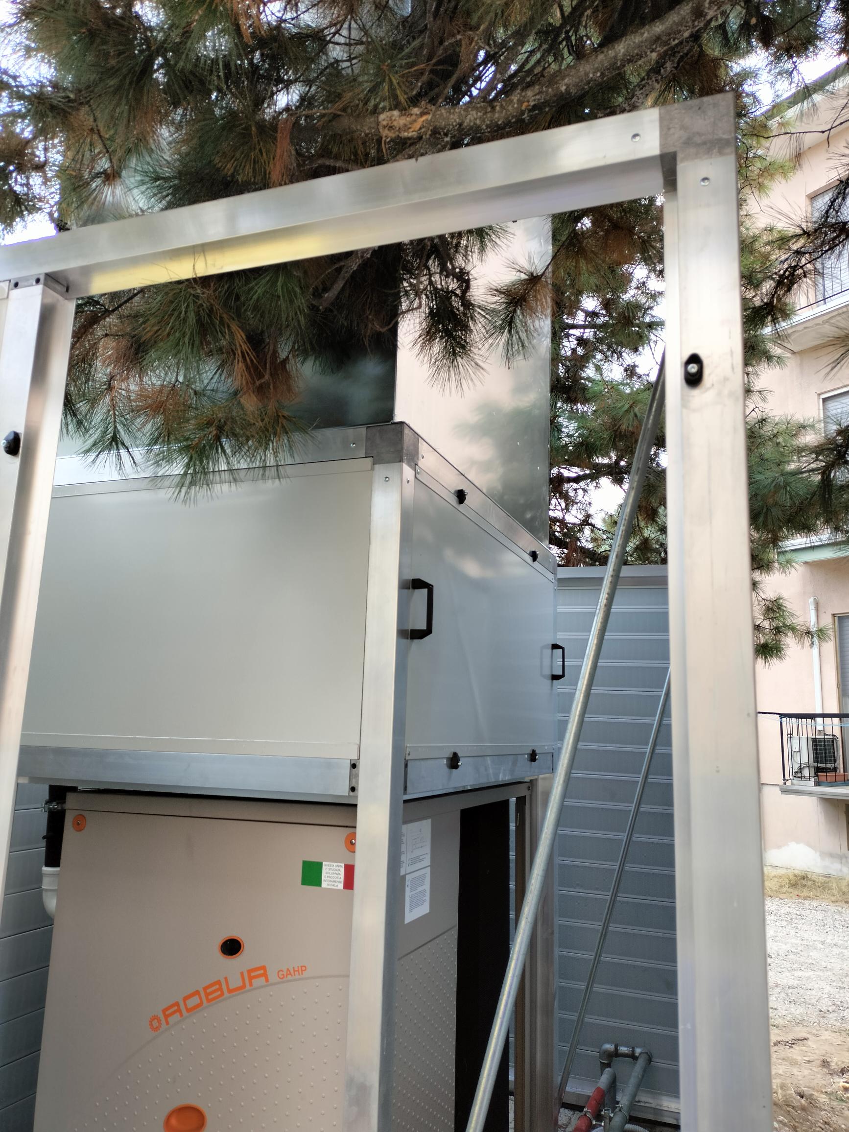 Schermatura acustica struttura, e pannelli, vista schermo interno