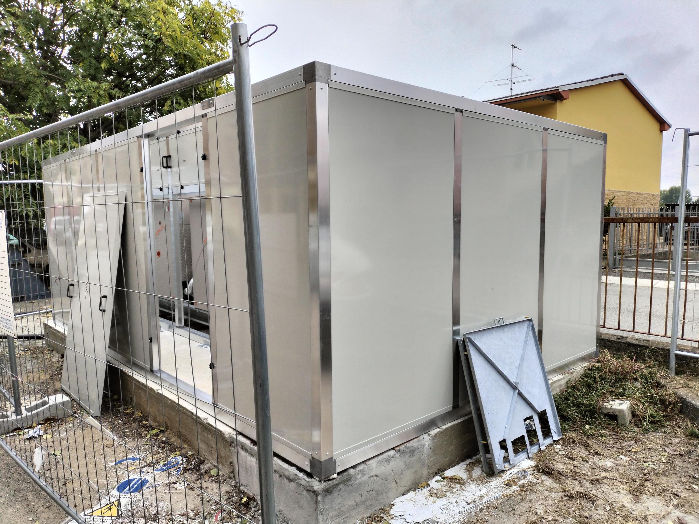 Schermatura acustica struttura, vista esterna pannello amovibile 2