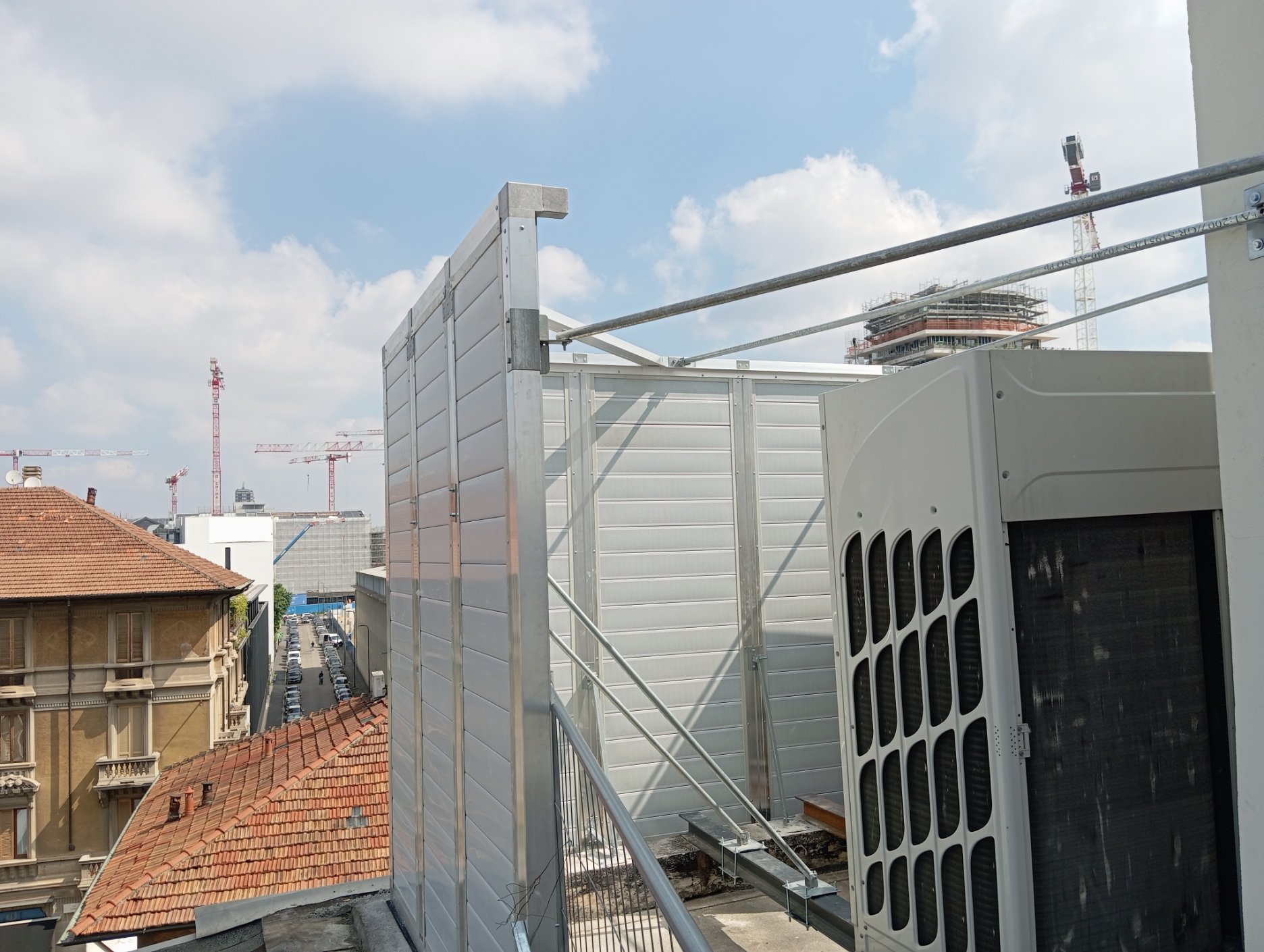 Schermatura acustica milano, vista interna, particolari