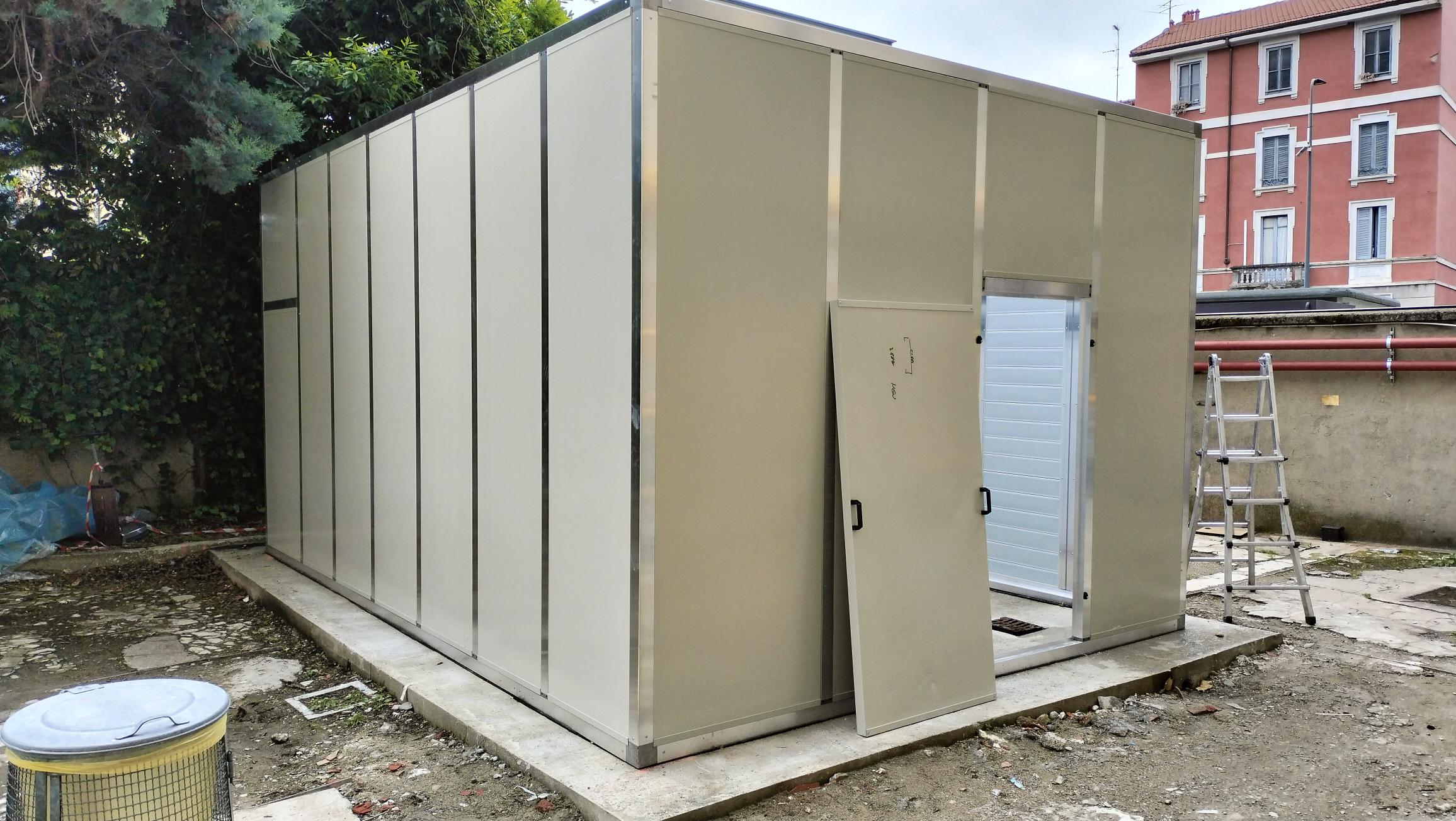 Schermatura acustica esterna struttura e pannelli, vista esterna 1