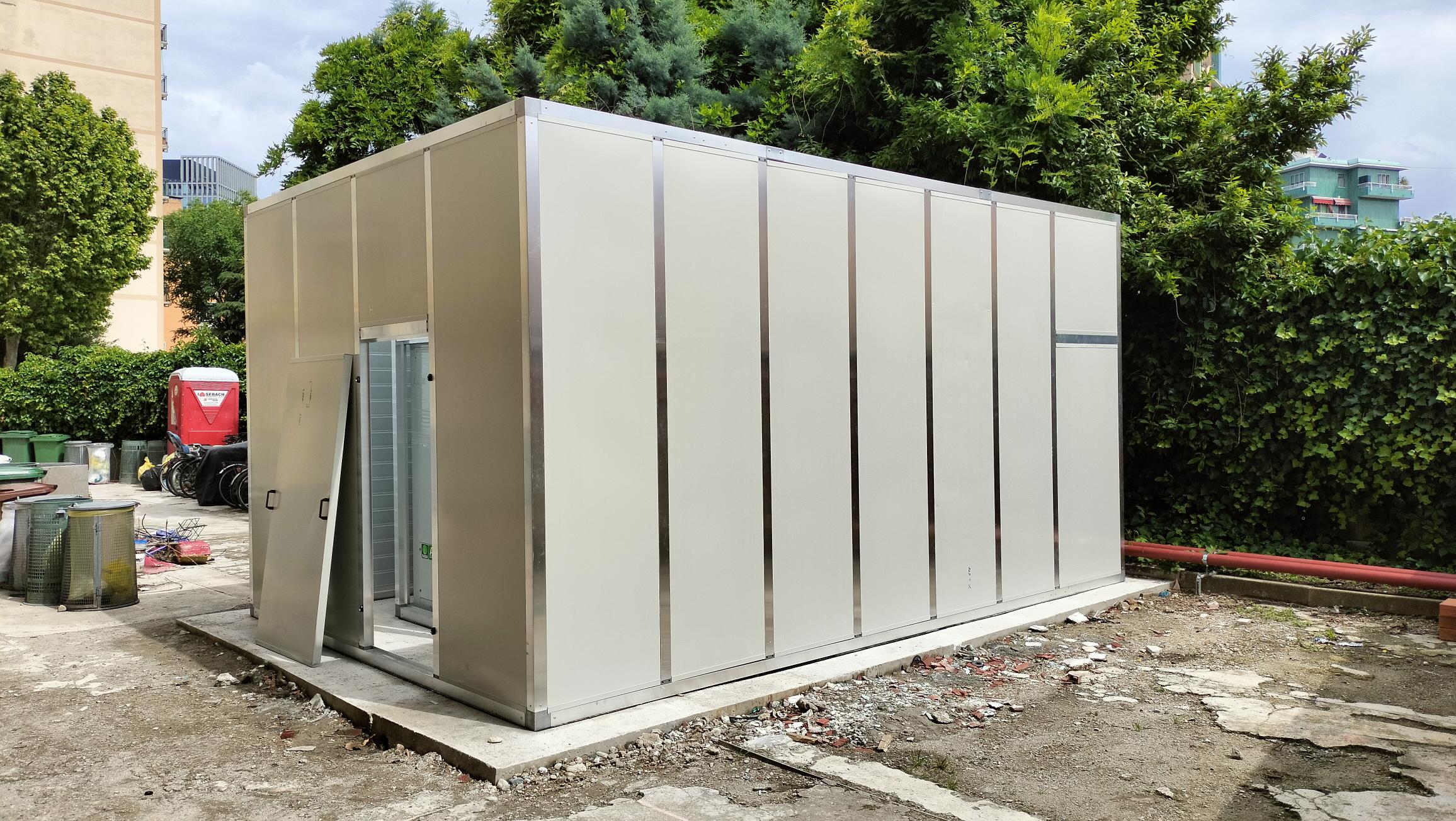 Schermatura acustica esterna struttura e pannelli, vista esterna 10