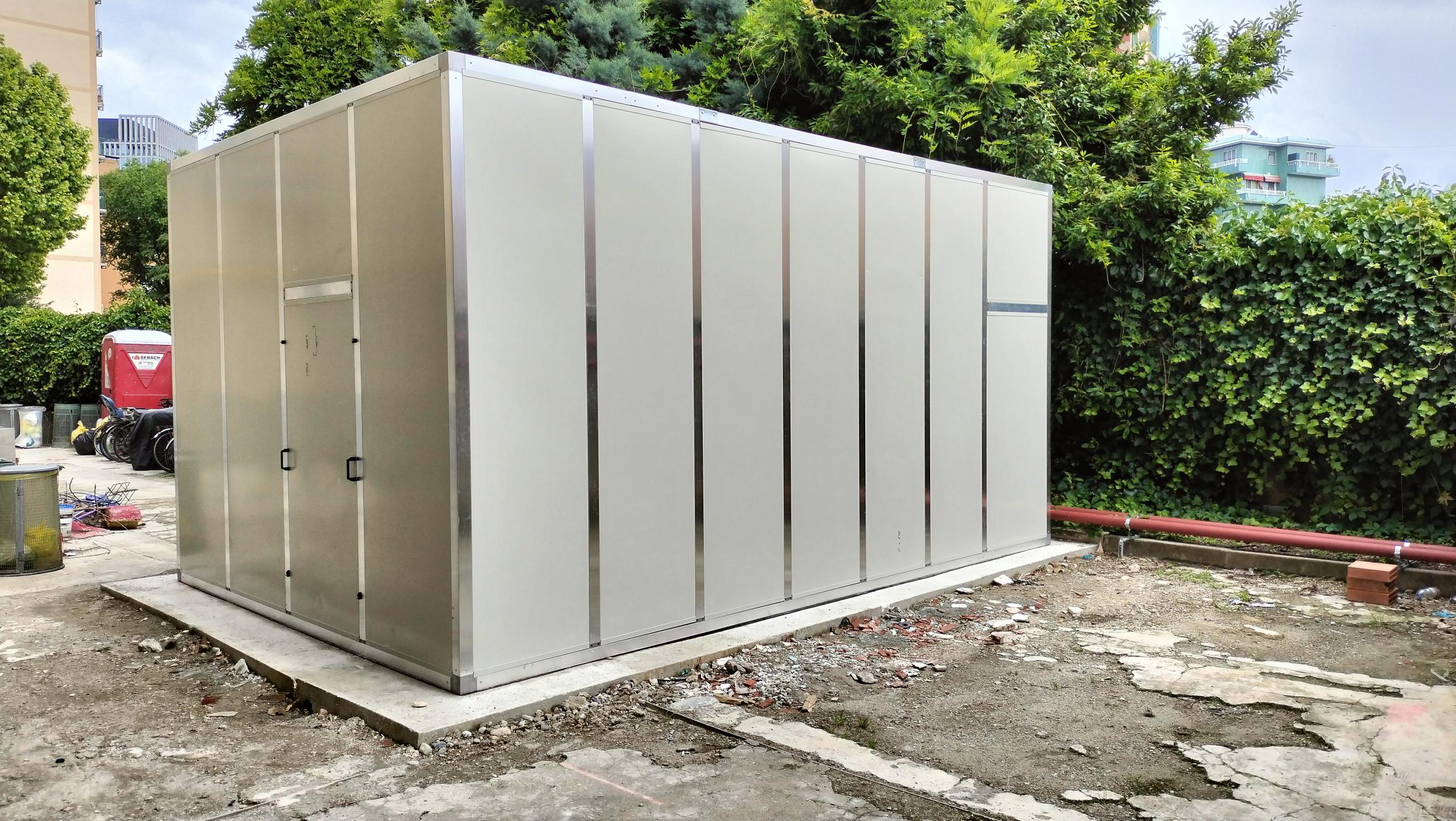 Schermatura acustica esterna struttura e pannelli, vista esterna 11