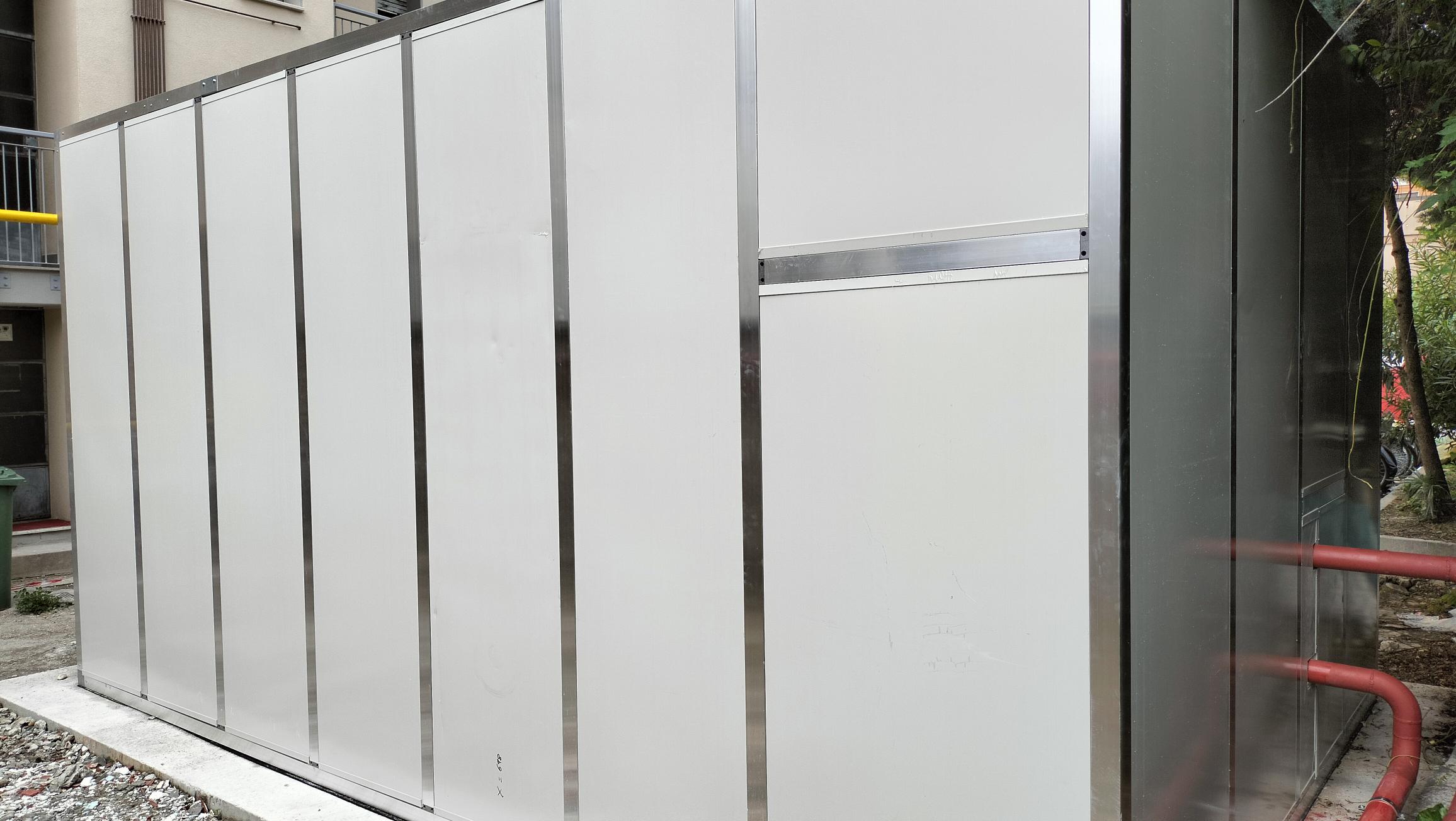 Schermatura acustica esterna struttura e pannelli, vista esterna 13