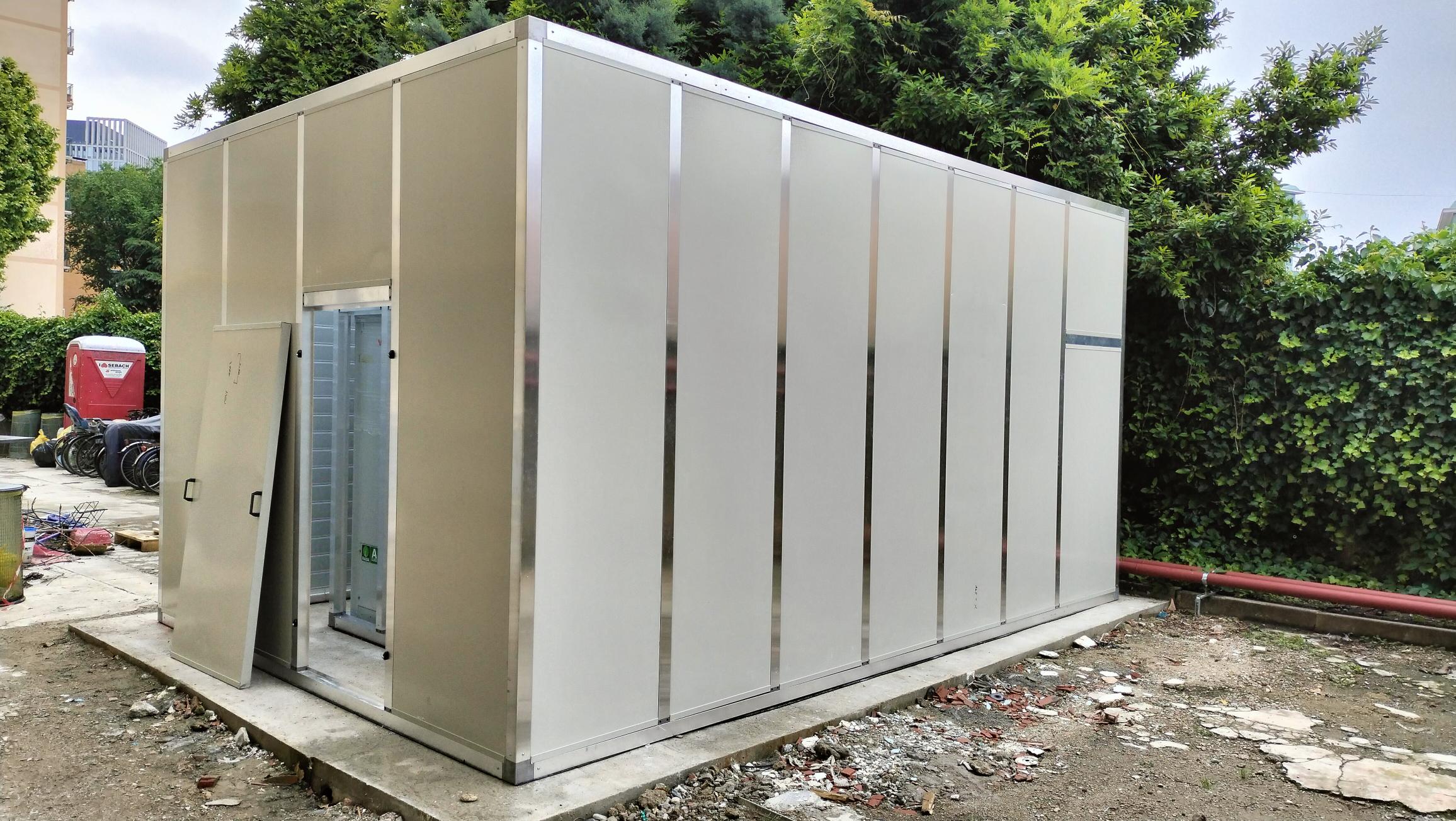 Schermatura acustica esterna struttura e pannelli, vista esterna 2