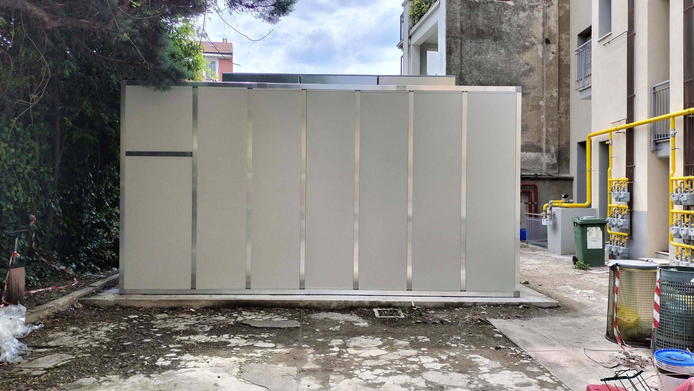 Schermatura acustica esterna struttura e pannelli, vista esterna 5