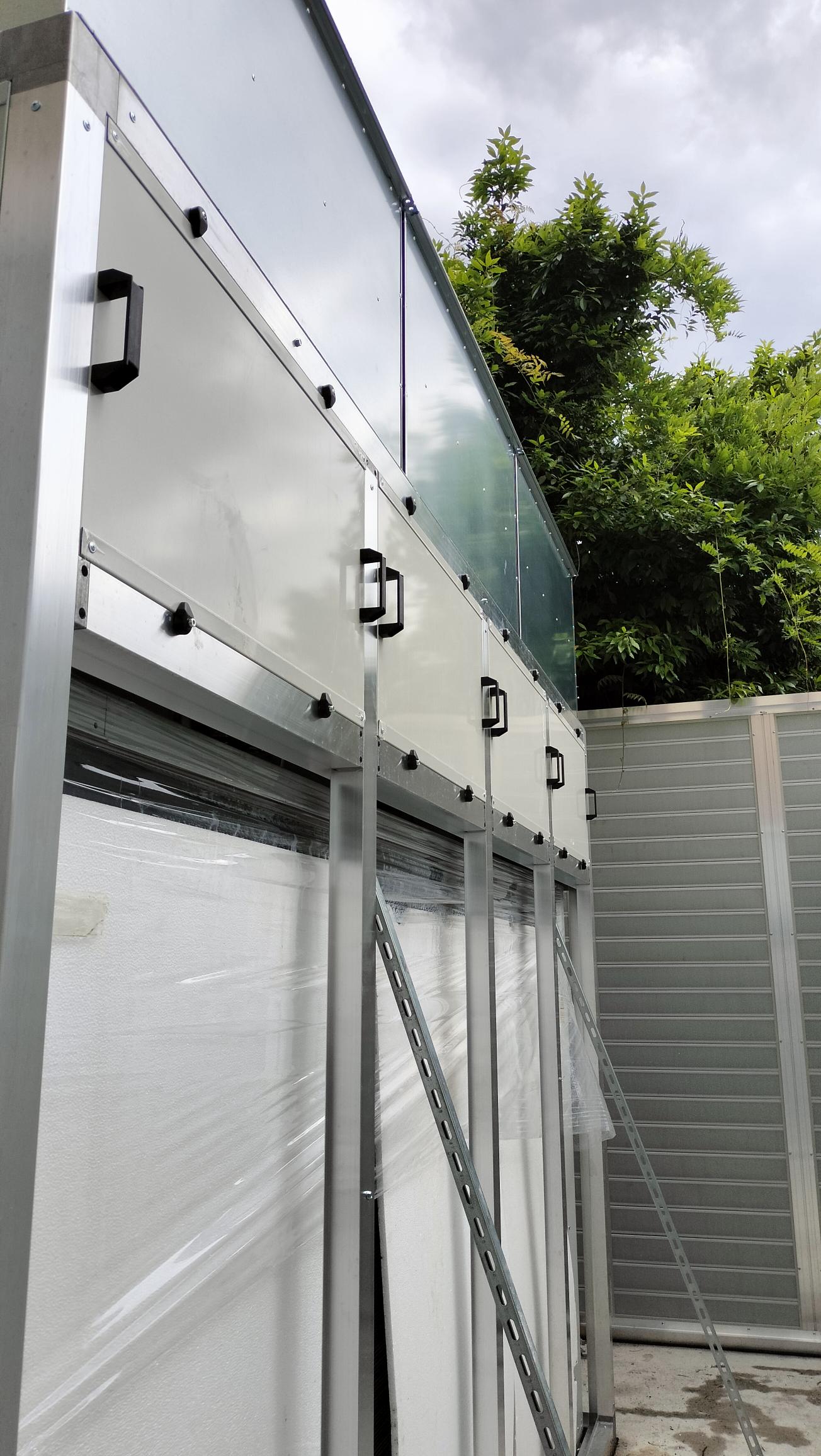 Schermatura acustica esterna struttura e pannelli, vista interna 2