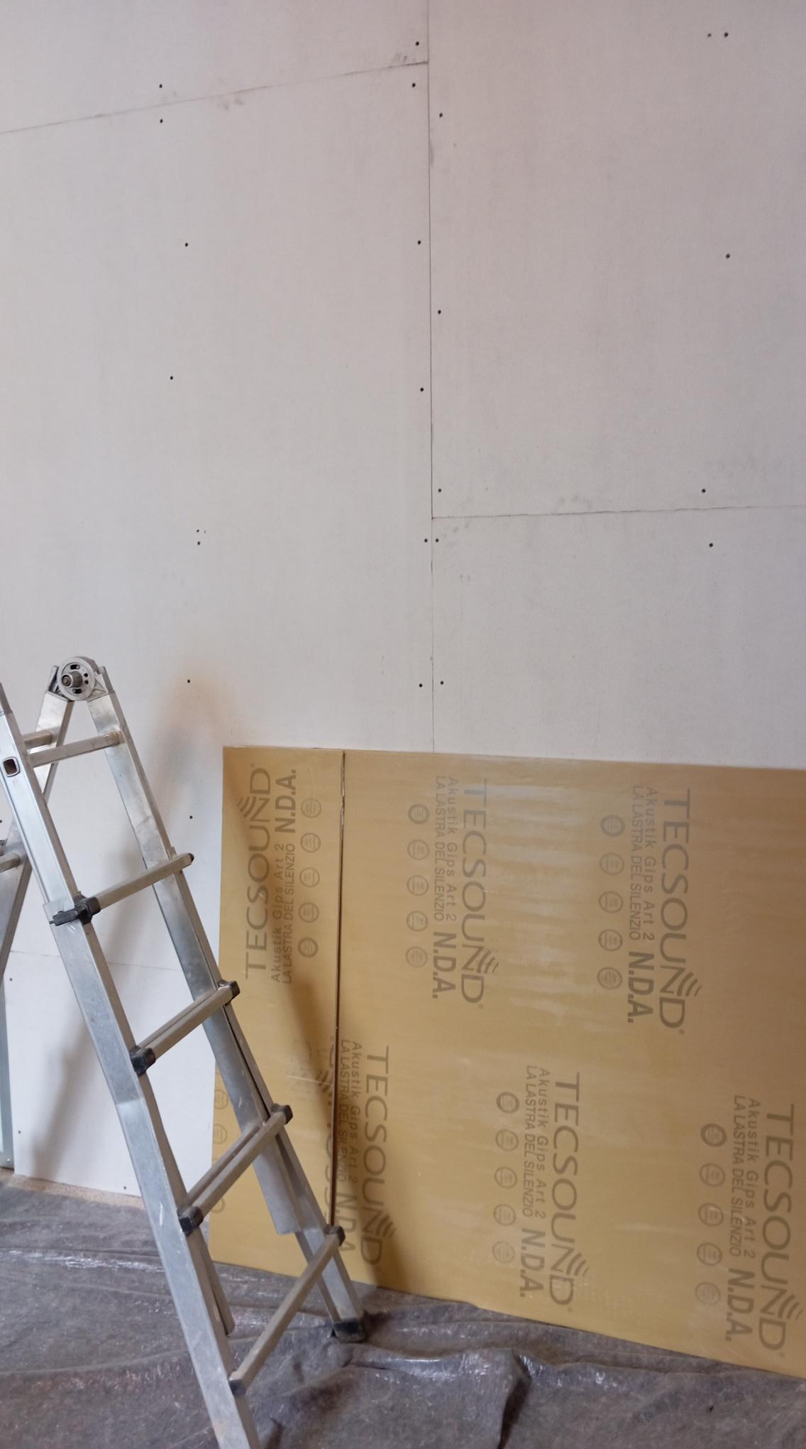 Isolamento acustico milano, primo strato lastre con massa, 3