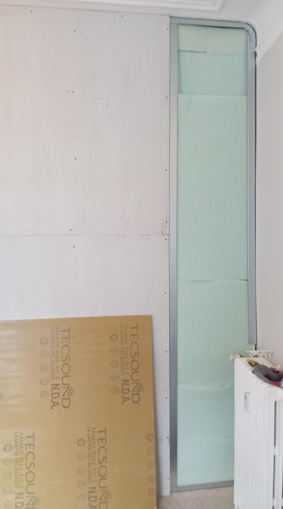 Isolamento acustico milano, primo strato lastre con massa